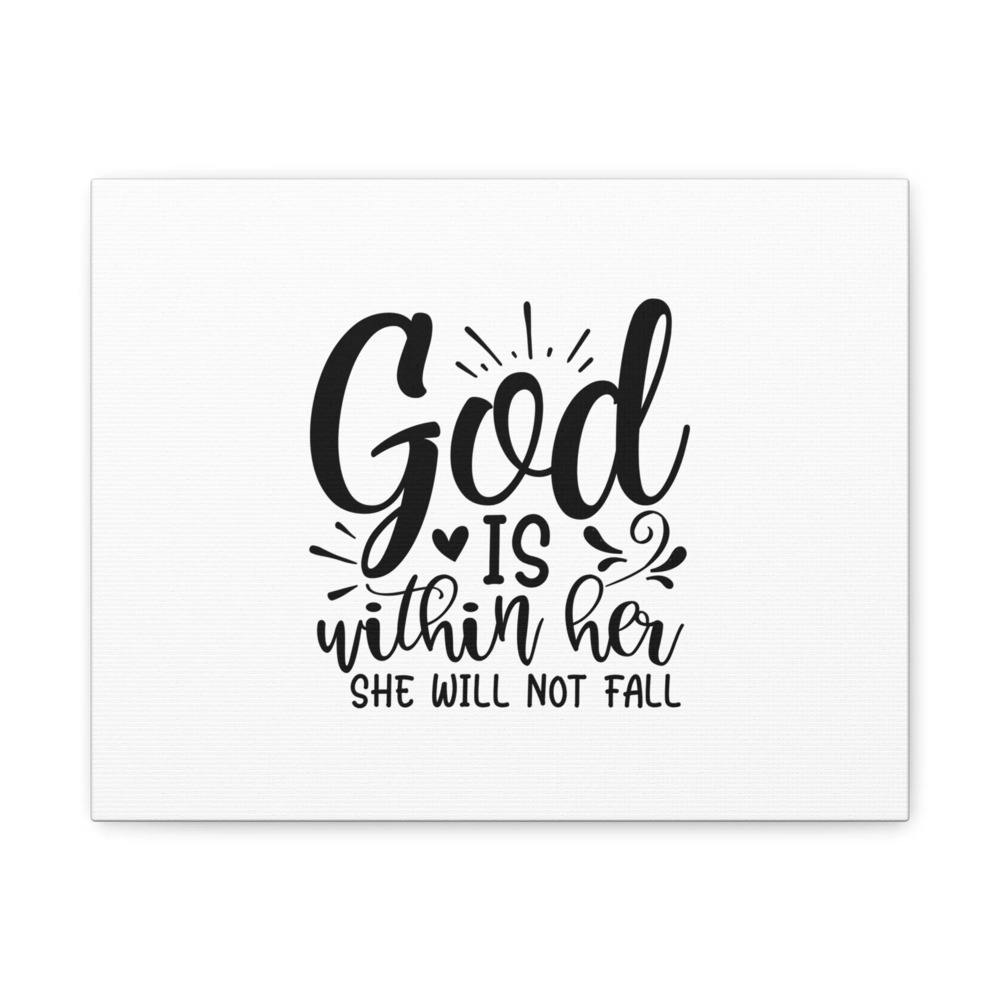 Scripture Canvas She Will Not Fall Psalms 46:5 Heart Christian Wall Art Bible